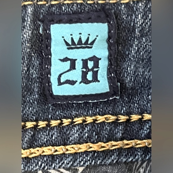 💎 Sang Real Bootcut Jeans - Size 28 - Embroidered Cross Pockets 💎 - Picture 4 of 11